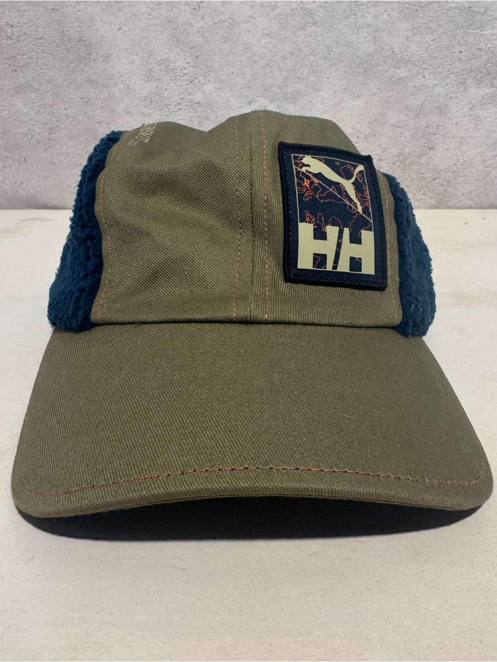 Puma Olive Green & Navy Fleece Cap